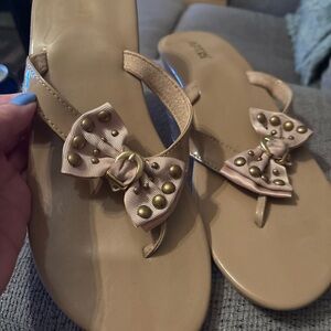 Apt. 9 Tan Sandals with Bow Detail